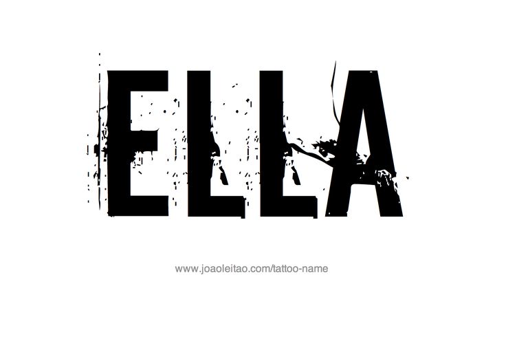 the word ela written in black ink on a white background with splats