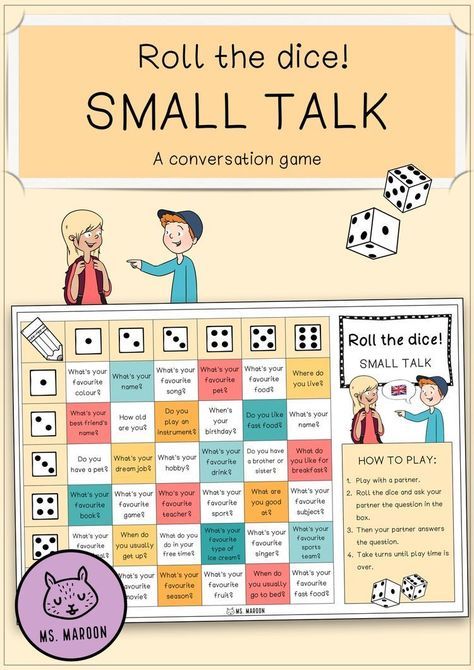 roll the dice small talk game