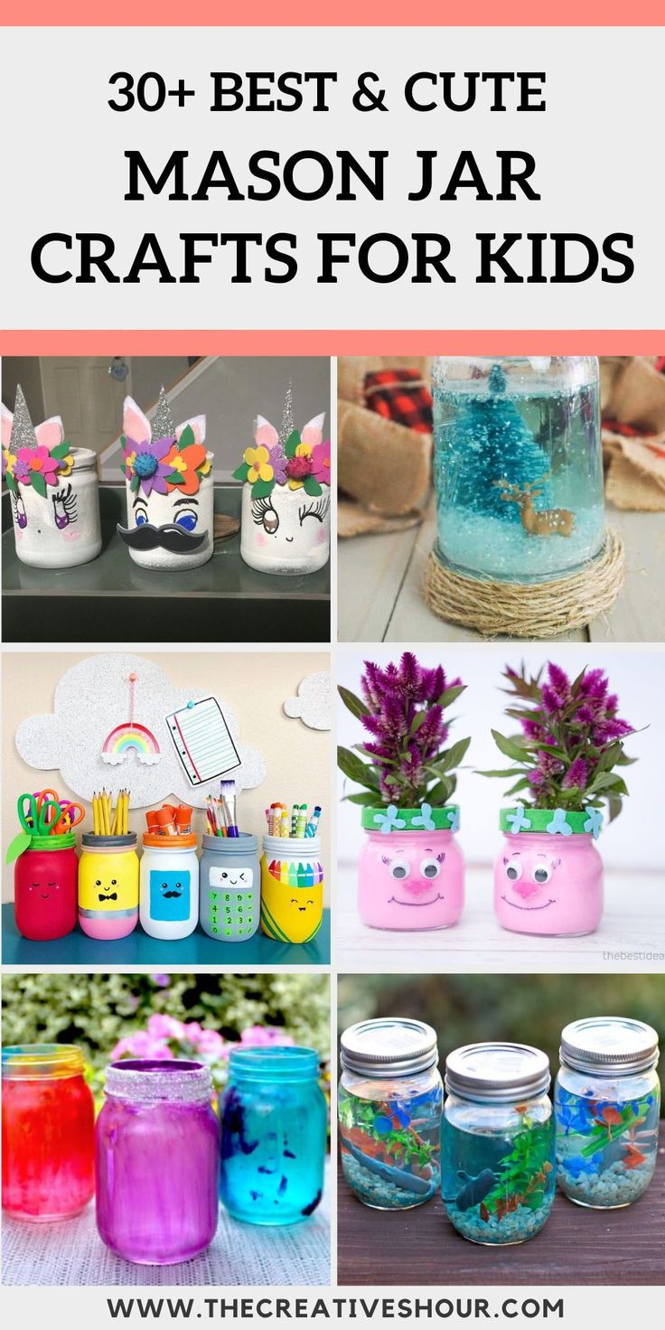 the best and cute mason jar crafts for kids