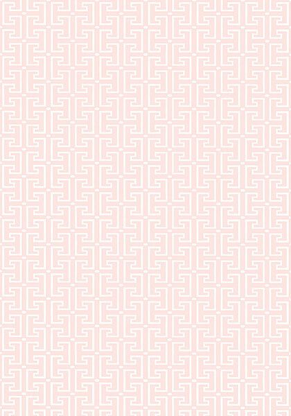 a light pink and white wallpaper with an abstract design in the shape of mazes