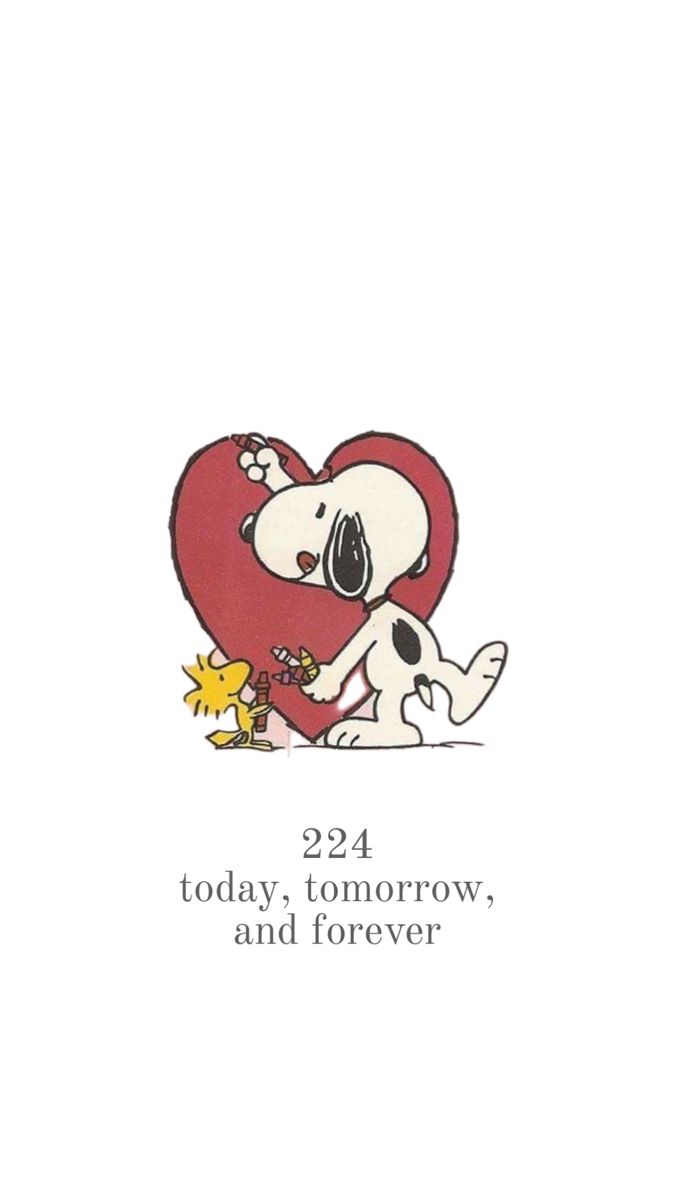 a cartoon character holding a heart with the words 924 today, tomorrow and forever