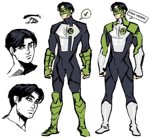 some sketches of the green lantern character from dc's animated tv series, person