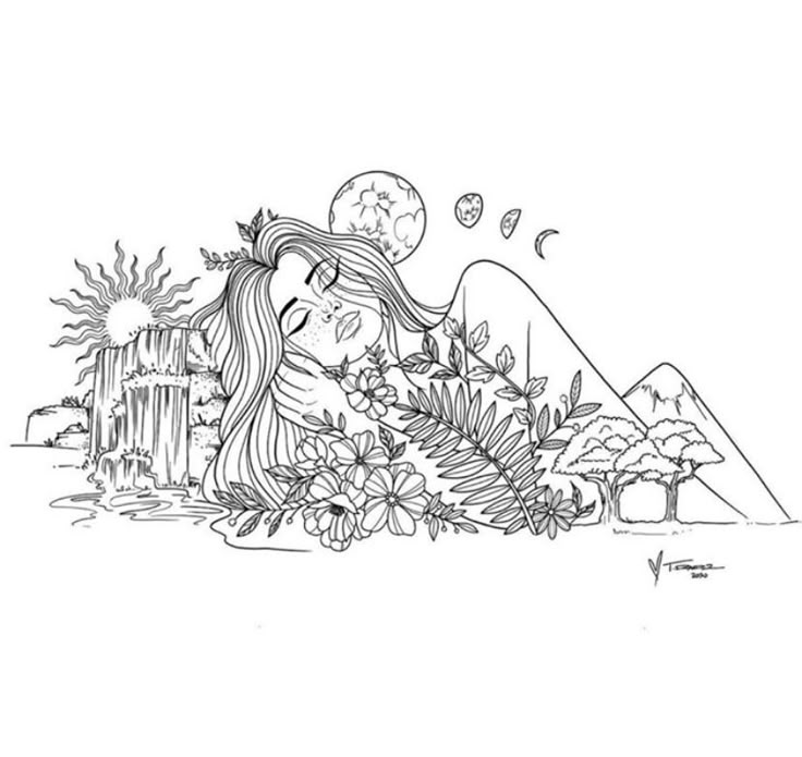 Cool Nature, Next Tattoo, Desenho Tattoo, Outline Art, Nature Tattoos, Tattoo Design Drawings, Moon Tattoo, Inspirational Tattoos, Art Drawings Sketches