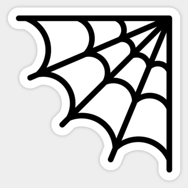 a black and white spider web sticker