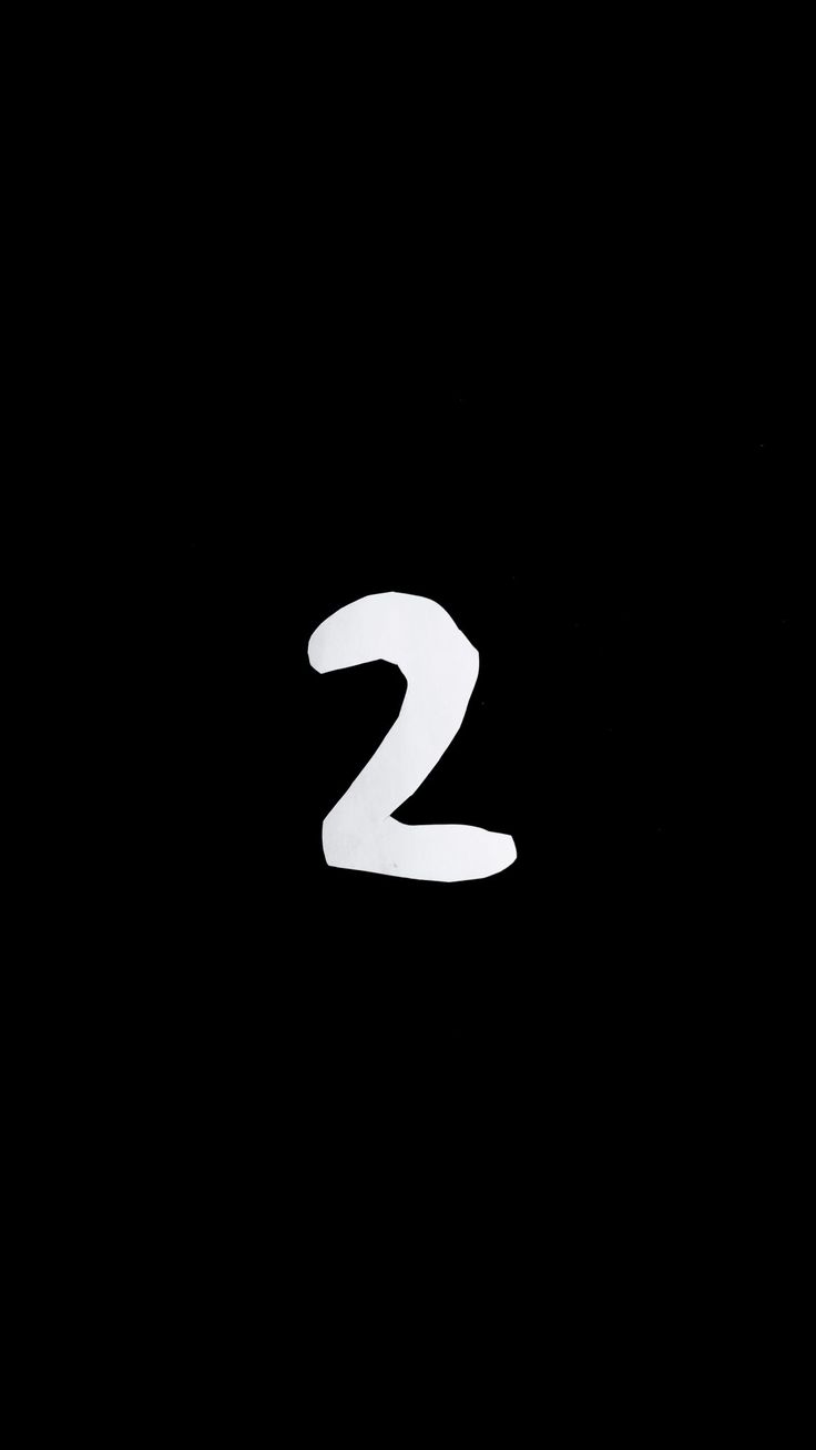 the number two is written in white on a black background