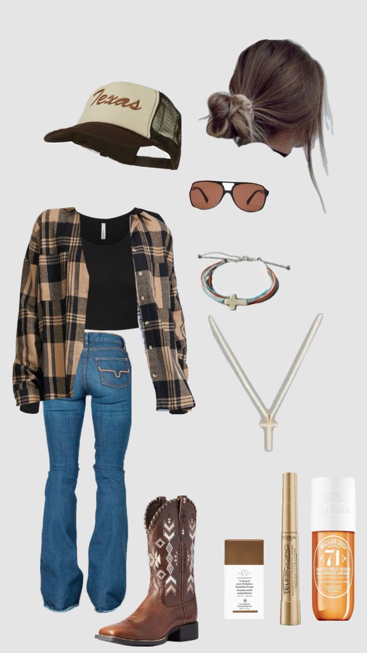 #country #countryfit #westernaesthetic Diy Country Outfits, Country Outfits For Work, Clothes To Wear To A Concert, Country Life Outfits, Outfit Ideas Country Girl, Dress And Country Boots Outfit, Slightly Country Outfits, Country Outfit Layout, Country Vibe Outfits