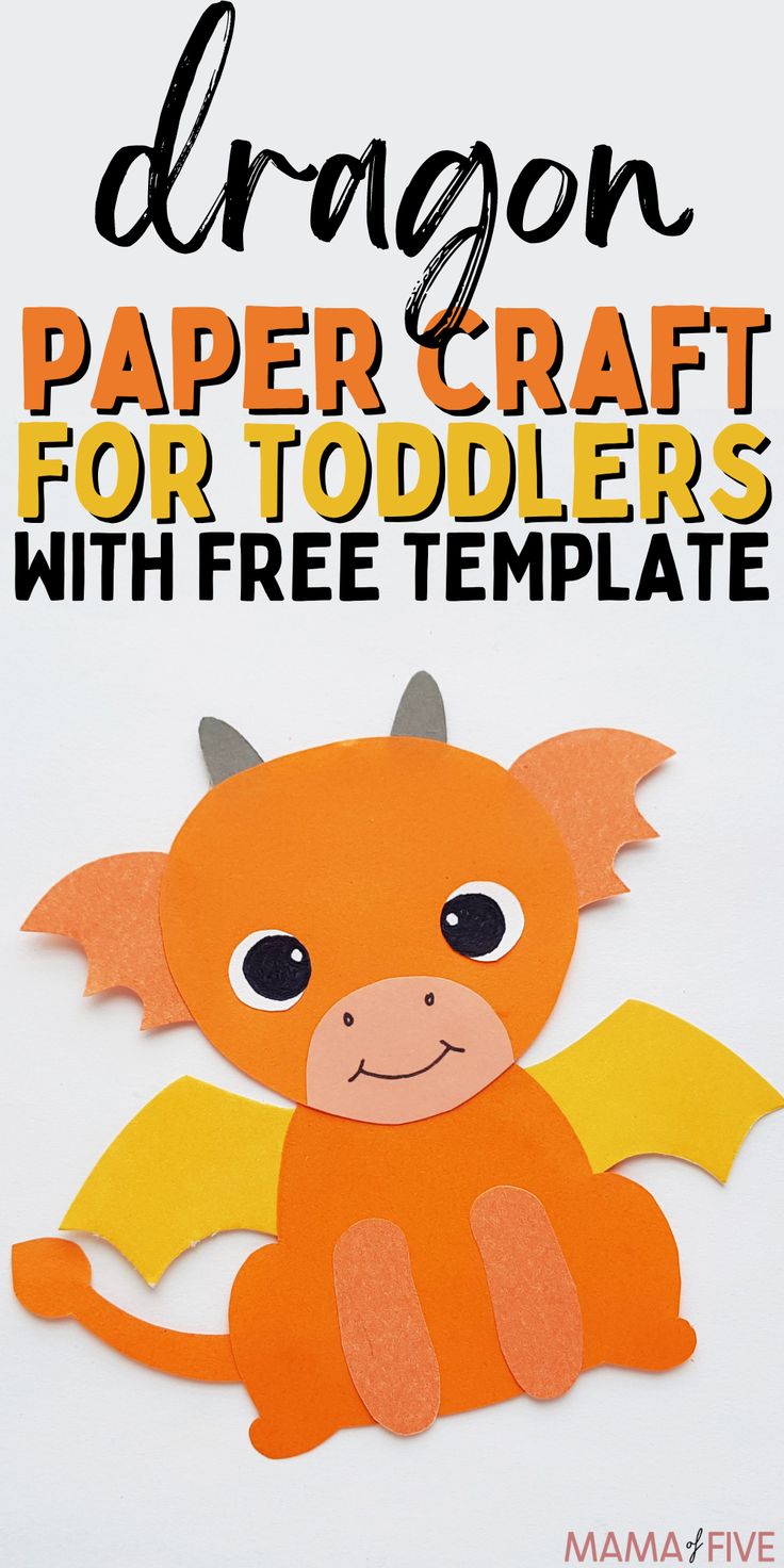 the dragon paper craft for toddlers with free template