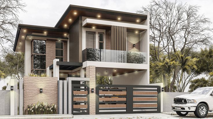 Modern Design Elements 3 Storey House Design Exterior, 3 Storey Residential House, Two Storey Exterior Design, Modern 3 Storey House Design, Modern Asian House Exterior, Modern House Design 2 Storey, Modern House 2 Storey, Two Storey Residential House, 2 Storey Residential House