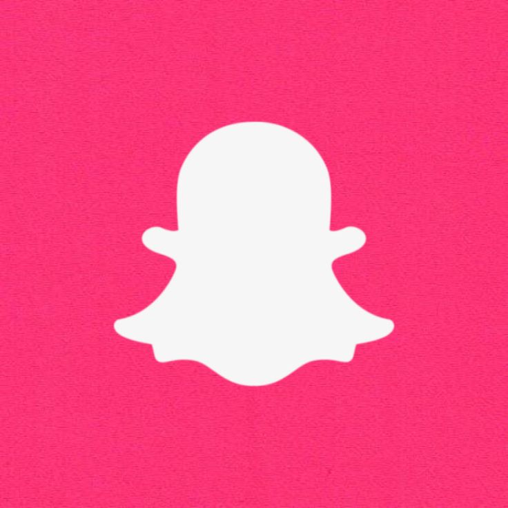 a white snap icon on a pink background