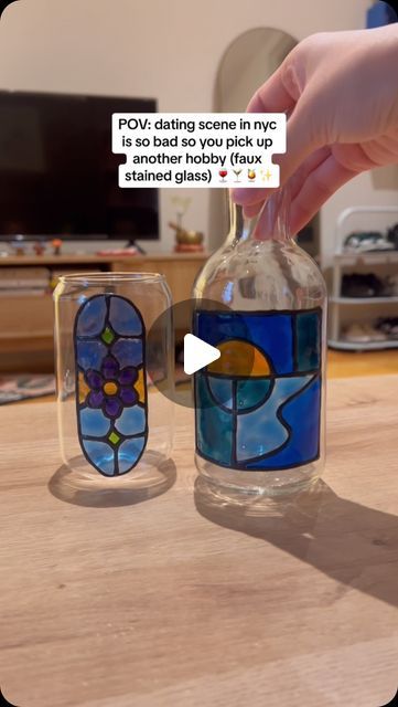 Lisa | Crafter & Fiber Artist on Instagram: "taught myself faux stained glass a couple weeks ago and now it’s my current fixation 😍💕  faux stained glass | DIY craft ideas | craft party inspiration   🏷️: #fauxstainedglass #stainedglass #stainedglassart #artsandcrafts #craftersofinstagram" Diy Fake Stained Glass Projects, Faux Stain Glass Diy With Glue, Fake Stained Glass Diy, Diy Stained Glass Projects, Faux Stained Glass Plexi, Modge Podge Stained Glass Window, Stained Glass Picture Frames Diy, Faux Stained Glass Diy, Diy Craft Ideas