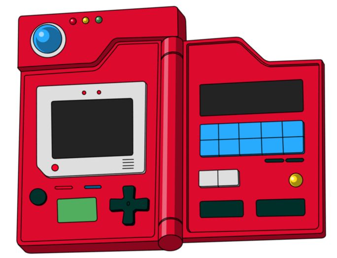 a red nintendo game boy wallet with buttons on the front and back sides, sitting next to each other