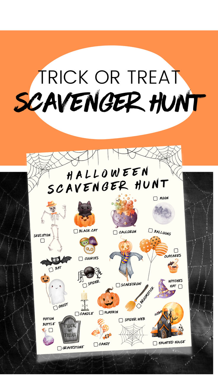 Embrace the autumn season with our Halloween Scavenger Hunt Checklist.  Perfect for children of various age groups, this delightful Halloween scavenger hunt is versatile, whether you're exploring eerie decorations in the neighborhood or enjoying it as a standalone game indoors. It's a fantastic inclusion for a family game night, a Halloween gathering, or even a classroom event.

This purchase is an instant download. No physical item will be shipped.

How to use:  download, print and enjoy! Printable Halloween Scavenger Hunt, Scavenger Hunt Halloween, Halloween Treasure Hunt, Scavenger Hunt Kids, Fall Scavenger Hunt, Balloon Cookies, Halloween Scavenger Hunt, Halloween Games For Kids, Printable Halloween