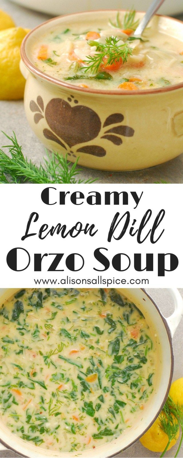 creamy lemon dill orzo soup is an easy and delicious side dish that's perfect for cold weather