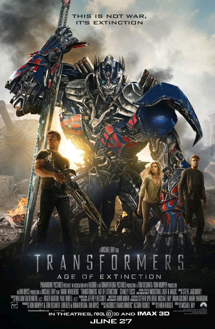 the poster for the movie's latest film, transformer 3 age of extinition