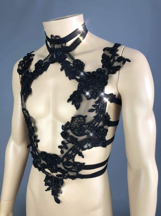 Harness Fashion, Lingerie For Men, Male Physique, Fantasy Clothing, Fantasy Fashion, Character Outfits, Art Clothes, Beaded Lace, Costume Design