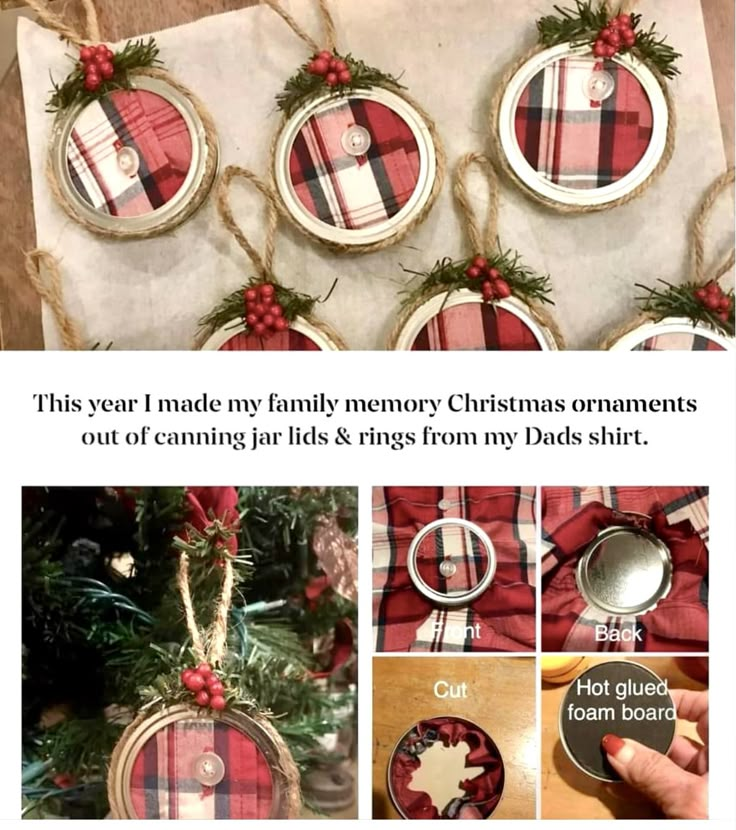 the instructions for making christmas ornaments are shown