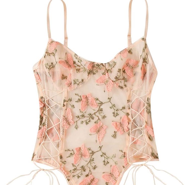 Never Worn. Only Tried On Once (With Panties On). Bodysuit Is Sheer. Tile Wedding, Victoria Secret Outfits, Floral Bodysuit, Celebrity Pink, Virtual Wardrobe, Body Suit, Pink Floral, Things I Want, Pink Ladies