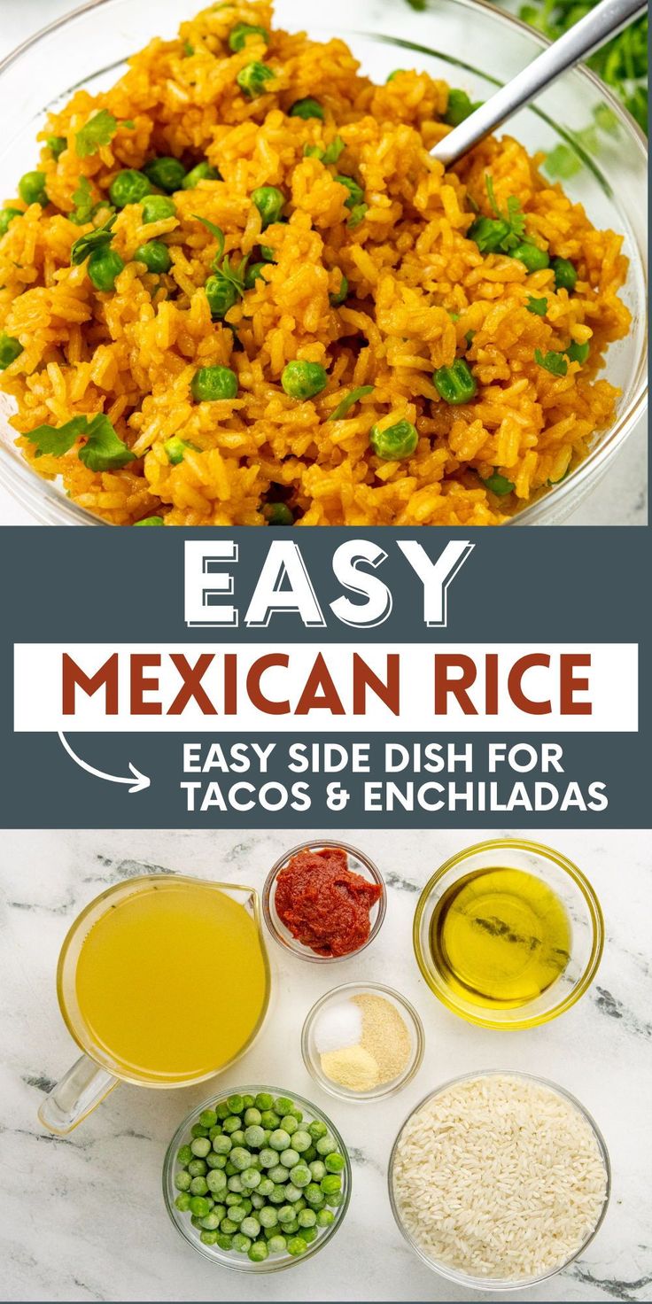 easy mexican rice is the perfect side dish for tacos and enchiladas