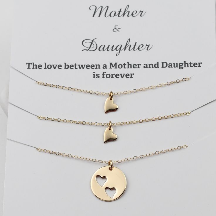 "Mothers Day Gift 14K Solid Gold Mother Daughter Necklace Set This necklace set is a nice gift for Mother's Day These necklaces will arrive in a nice gift box. If you prefer the necklaces be shipped in an individual box, please let me know. 3 Daughters and Mother: Mother necklace: The charm is 14K gold, 5/8\" (22 gauge) The necklace is 14k gold 18\" Daughter necklace: The charm is 14K gold, it is about 1/4\" x 5/16\" The necklace is 14k gold 16\" 2 Daughters and Mother Mother necklace: The charm Mother's Day Double Heart Gold Plated Necklace, 14k Stamped Jewelry For Valentine's Day Gift, Mother's Day 14k Stamped Charm Necklace For Anniversary, Rose Gold Necklace With Gift Box For Mother's Day, Gold Plated Jewelry For Valentine's Day Anniversary, Valentine's Day Anniversary Gift Gold Plated Jewelry, Heart-shaped Jewelry For Mother's Day With Gift Box, Heart-shaped Jewelry For Mother's Day In Gift Box, Heart-shaped Jewelry In Gift Box For Mother's Day