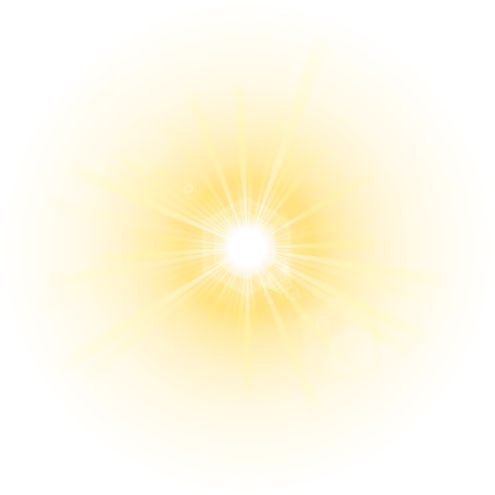 the sun shines brightly on a white background