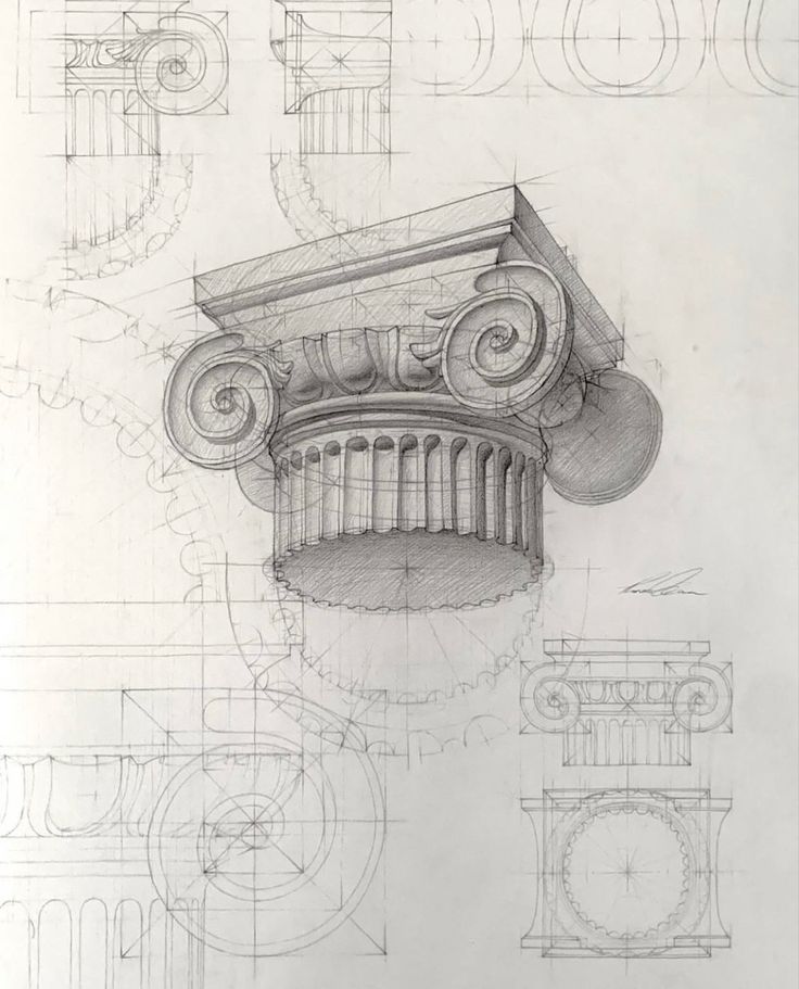 an architectural drawing of a corin column