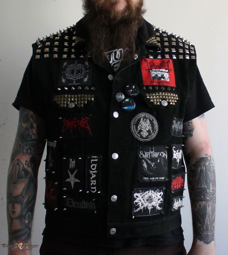 Diztrakta's Darkthrone, Absu, Watain, black metal battle jacket Battle Jacket | TShirtSlayer Black Metal Jacket, Black Metal Battle Jacket, Battle Jacket Metal, Metal Battle Jacket, Metal Vest, Spiked Leather Jacket, Metalhead Fashion, Battle Jackets, Battle Vest