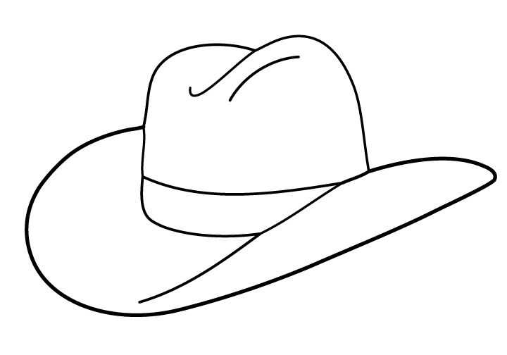 a drawing of a cowboy hat on a white background with the word's name below it