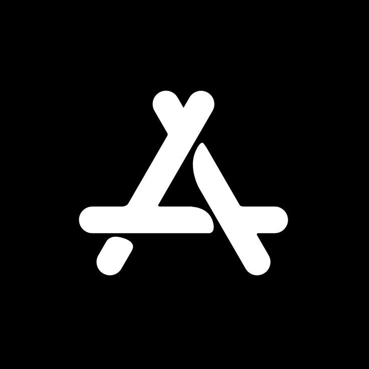 the letter a is made up of white lines on a black background with an inverted triangle