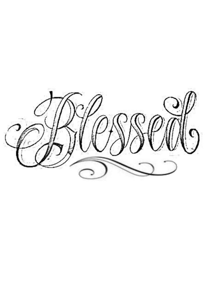 the word blessing written in cursive writing