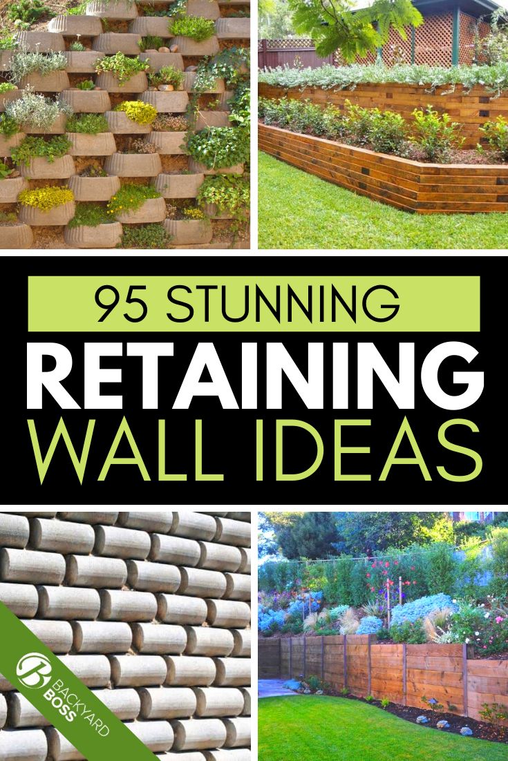 retaining wall ideas that are easy to do and great for the garden or yard, including landscaping