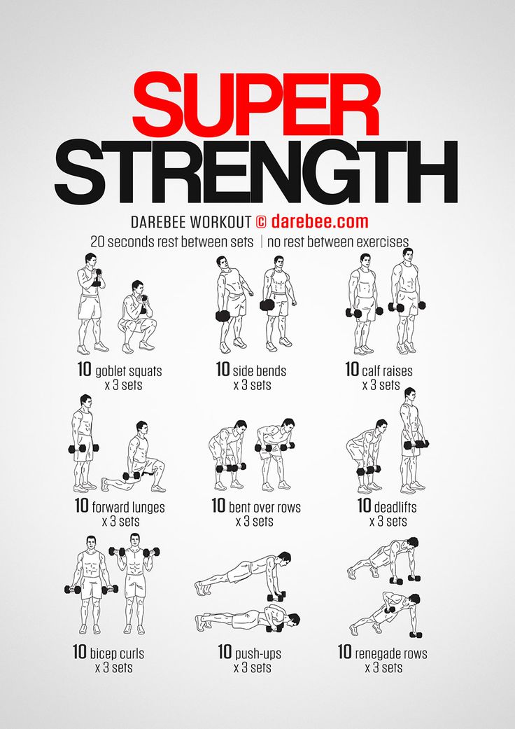 a poster with instructions on how to do the super strength exercises for men and women