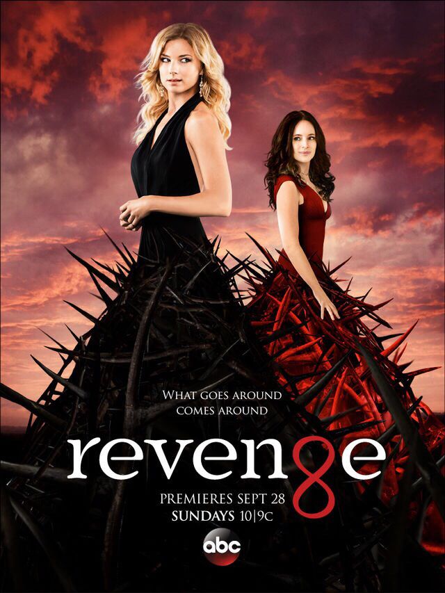 the tv series's poster for revenge, which features two women in black dresses