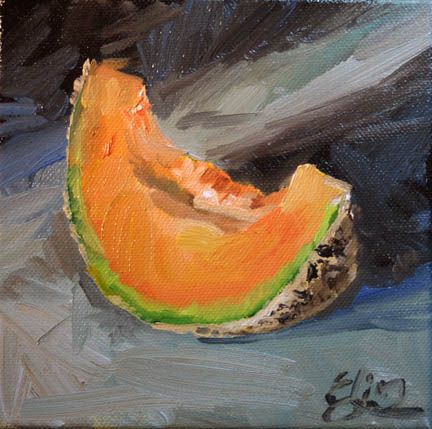 an oil painting of a piece of fruit