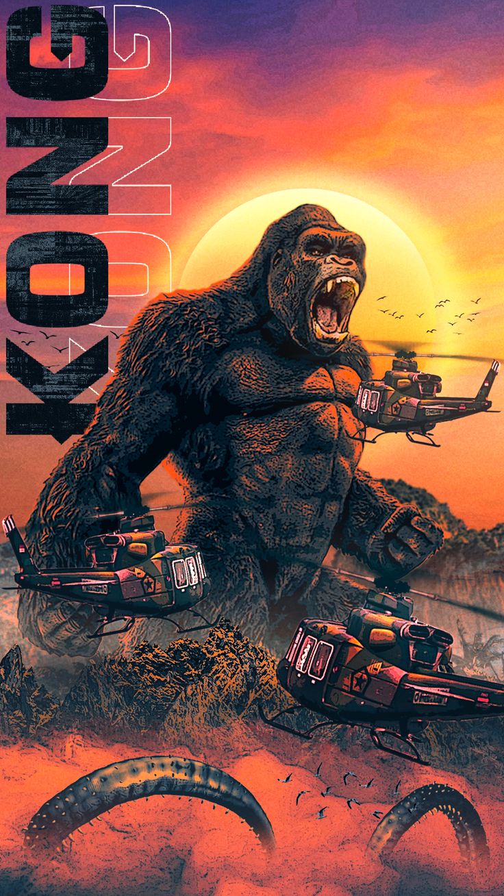 Kong😱 King Kong Wallpaper, King Kong Godzilla, Kong Wallpaper, Peace Sign Art Hippie, King Kong Skull Island, King Kong Movie, Godzilla Kong, Don King, King Kong Art