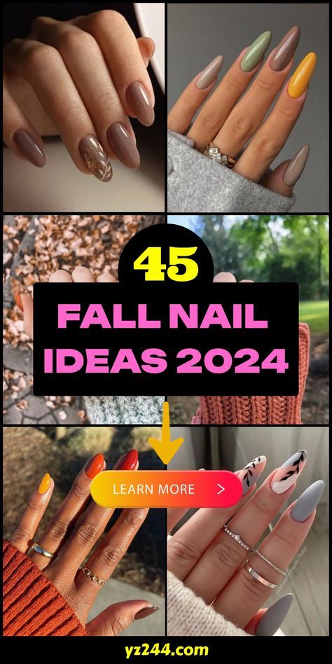 2 Color Fall Nails, Autumn Nails Short Almond, Fall Nails For Light Skin, Fall Nails 2024 Design, Almond Shape Fall Nails 2024, Gel Nail Designs Almond Shape, Almond Gel Nails Fall, Square Autumn Nails, Fall Almond Nails Designs