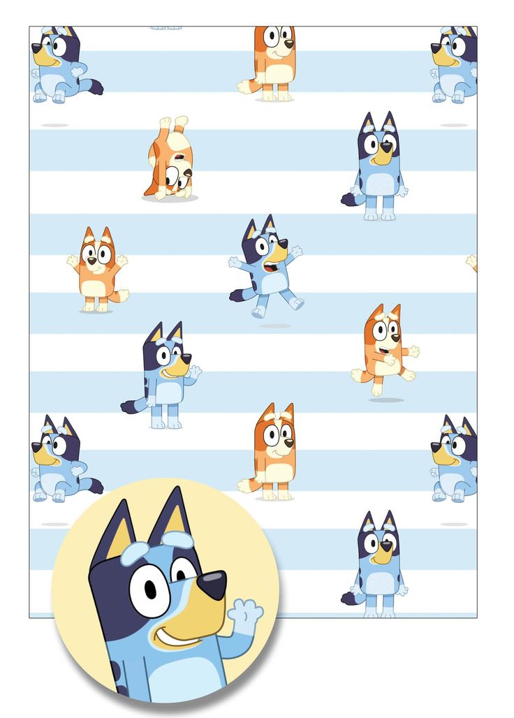 Bluey Wrapping Paper, Gift Wrap, 2 sheets & 2 tags | Birthday wrapping ...