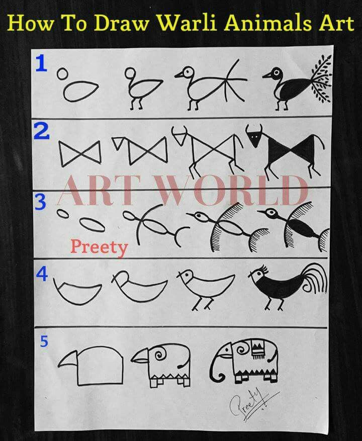 how to draw wari animals art