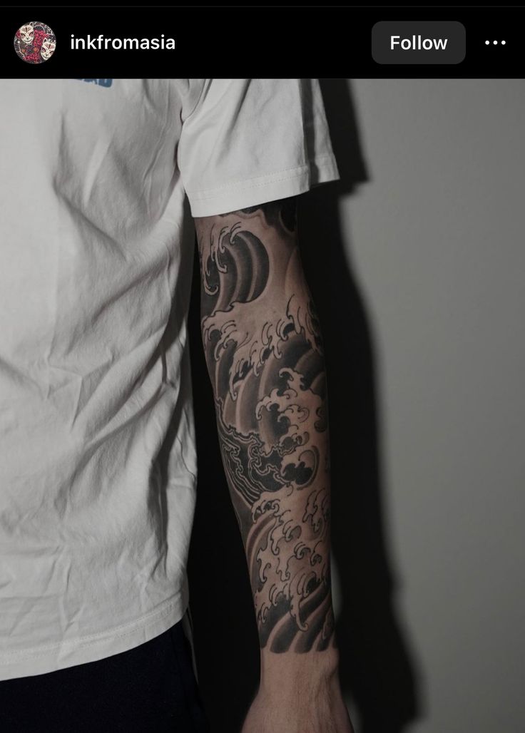 a man with a tattoo on his arm