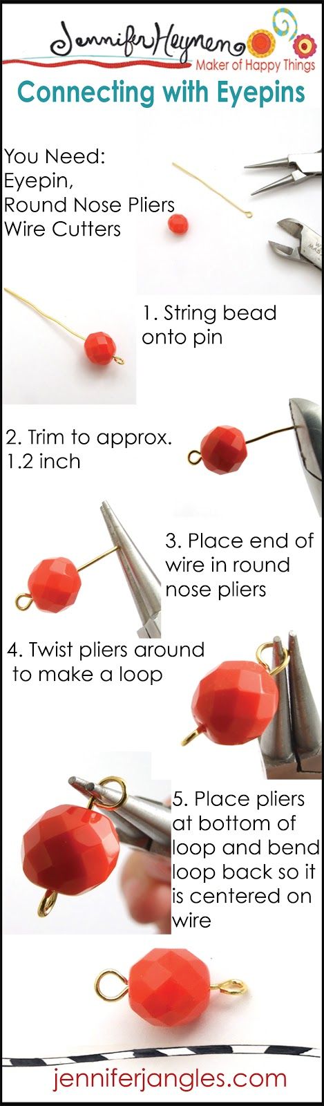 the instructions for how to use eye pins