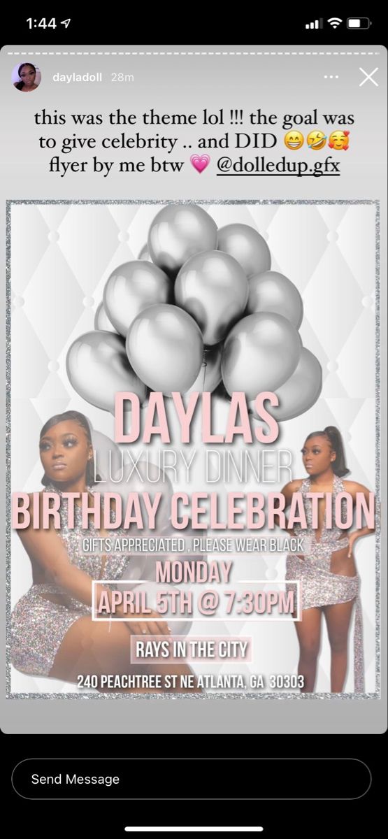 a flyer for a birthday party with balloons on the front and back side of it