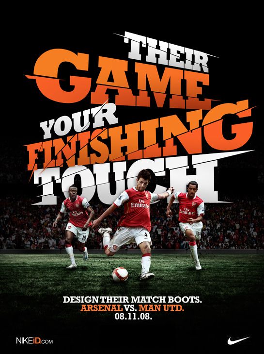 a poster for the game your finishing touch with soccer players in red and white uniforms