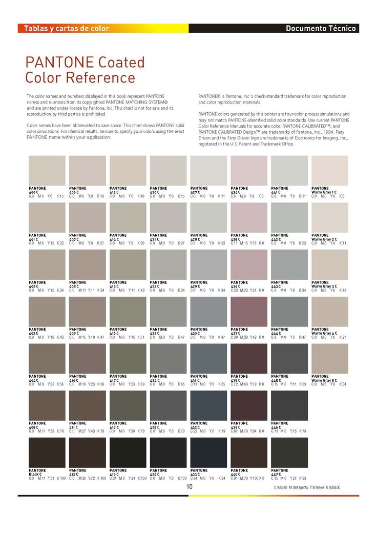 pantone - coated color reference sheet for the pantone palette