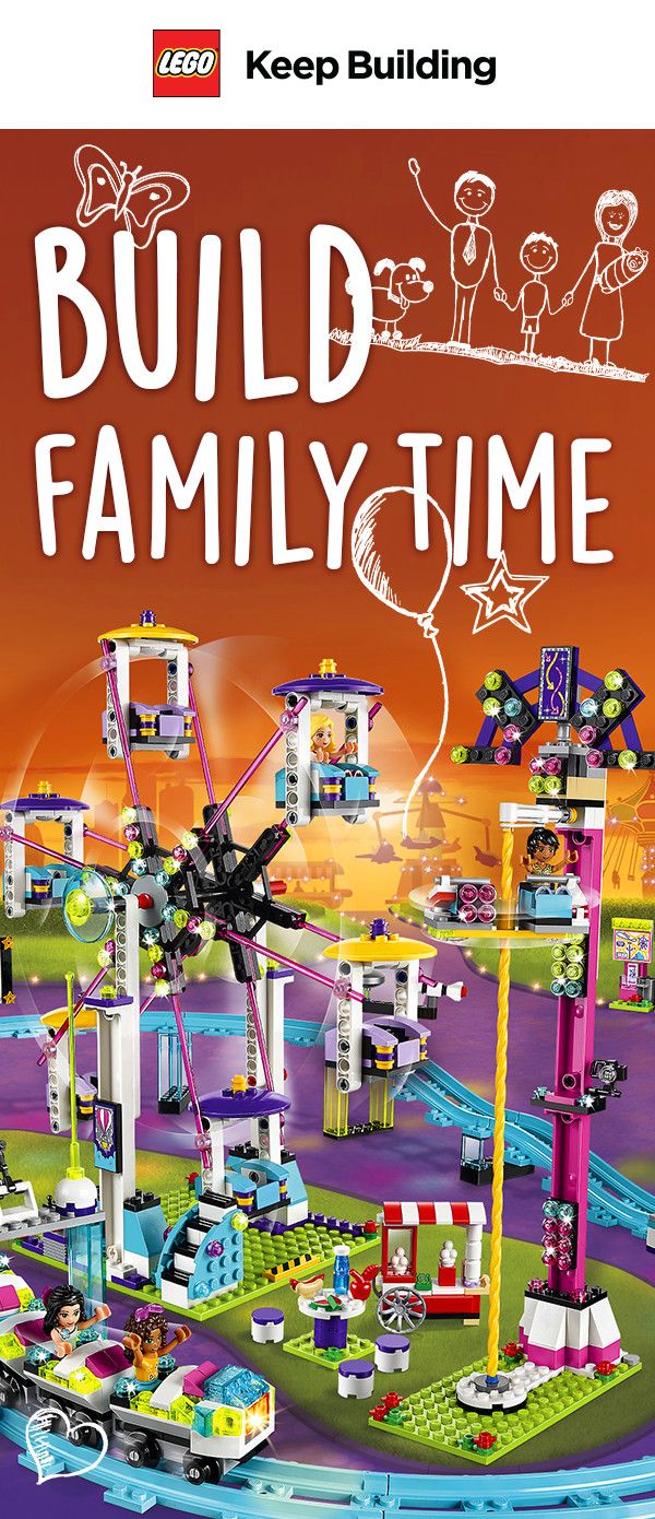 the book cover for build family time with an image of ferris wheel and roller coasters