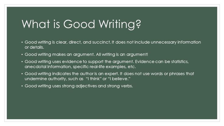 the words what is good writing