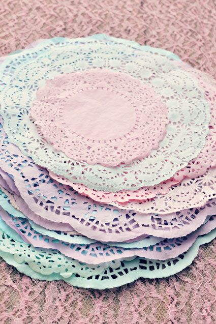 a pile of doily sitting on top of a table