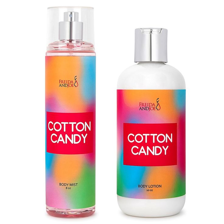 Immerse yourself in sweet indulgence with the Freida and Joe Cotton Candy Fragrance Home Spa Gift Set. This delightful combo features a 10oz Deep Moisturizing Body Lotion and an 8oz Fine Fragrance Body Mist, both infused with a whimsical cotton candy scent . The body lotion provides deep hydration , leaving your skin feeling silky smooth while enveloping you in a playful fragrance . The body mist delivers a refreshing burst of sweet, airy scent that lifts your spirits and lingers throughout the Bath And Body Gift Set, Gift Sets For Her, Fragrance Lotion, Moisturizing Body Lotion, Spa Gifts Set, Japanese Cherry Blossom, Mist Spray, Fragrance Spray, Spa Gifts