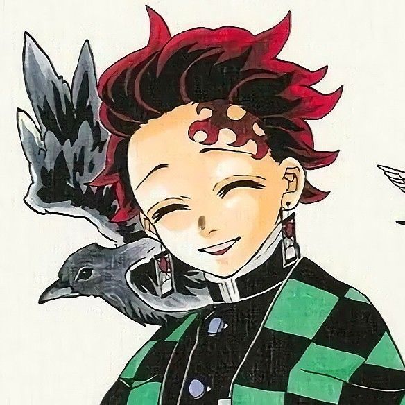 a drawing of a boy with red hair holding a bird on his shoulder and looking at the camera