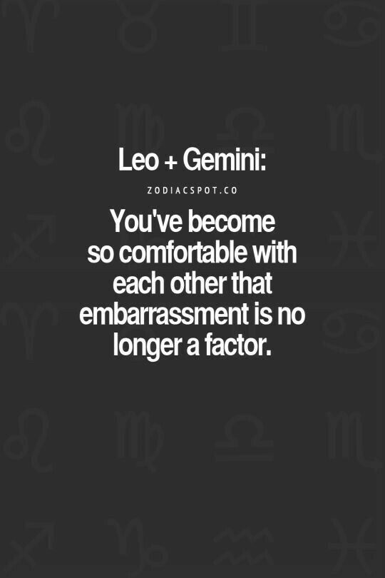 the quote leo and genni you've become comfortable with each other that embrassment is no longer a factor