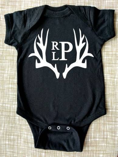 Baby Boy Onesies Vinyl, Hunting Onesie, Onesie Ideas, Boy Onesies, Baby Boy Monogram, Boy Monogram, Custom Baby Onesies, Trendy Baby Nursery, Custom Onesies