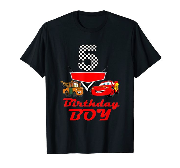 a birthday boy shirt with cars on it